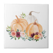 Wasserfarbenfallen Pumpkins Boho Blume Fliese (Vorderseite)