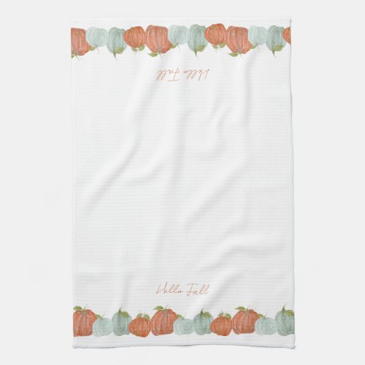 Wasserfarbenfallen Pumpkins "Hello Fall" Geschirrtuch (Vertikal)