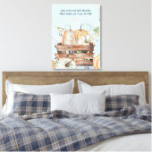 Wasserfarbenfallen Pumpkins mit Joybibelverse Leinwanddruck (Insitu (Schlafzimmer))