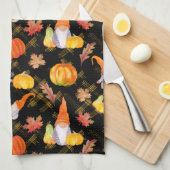 Wasserfarbenfallen, Pumpkins und Blätter Geschirrtuch (Viertel Falte)