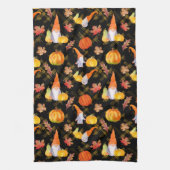 Wasserfarbenfallen, Pumpkins und Blätter Geschirrtuch (Vertikal)