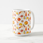 Wasserfarbenfallen, Pumpkins und Blätter Kaffeetasse (VorderseiteRechts)