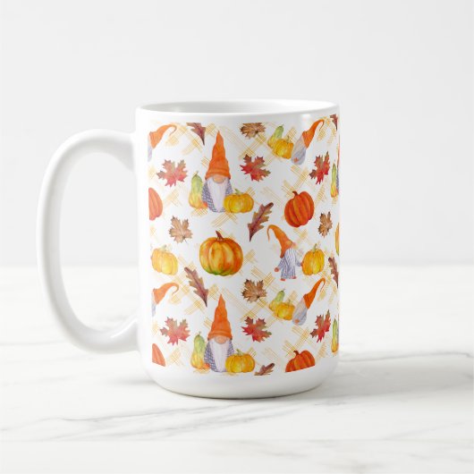 Wasserfarbenfallen, Pumpkins und Blätter Kaffeetasse (Links)