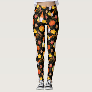 Wasserfarbenfallen, Pumpkins und Blätter Leggings
