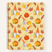 Wasserfarbenfallen, Pumpkins und Blätter Notizblock (Vorderseite)