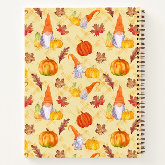 Wasserfarbenfallen, Pumpkins und Blätter Notizblock (Rückseite)