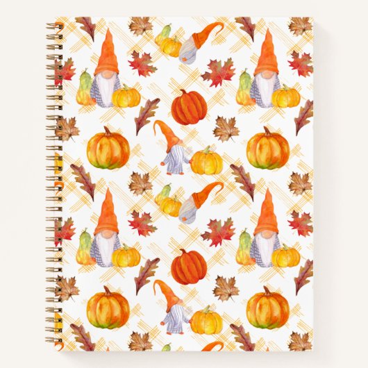 Wasserfarbenfallen, Pumpkins und Blätter Notizblock (Vorderseite)