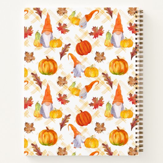 Wasserfarbenfallen, Pumpkins und Blätter Notizblock (Rückseite)