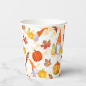 Wasserfarbenfallen, Pumpkins und Blätter Pappbecher (Rückseite)