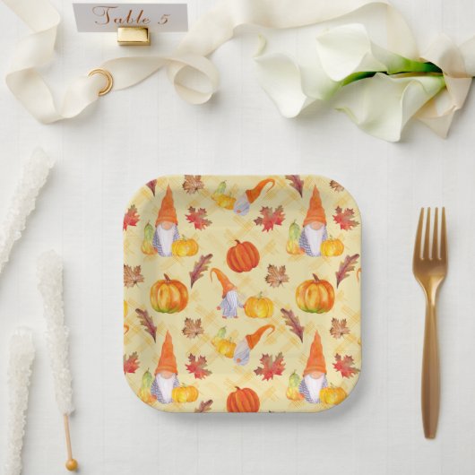 Wasserfarbenfallen, Pumpkins und Blätter Pappteller (Hochzeit)