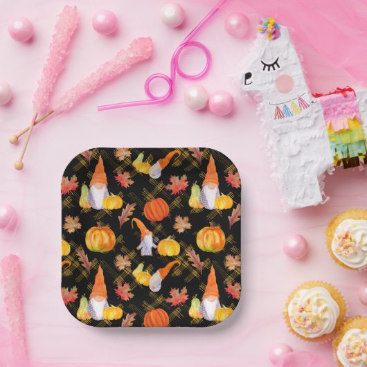 Wasserfarbenfallen, Pumpkins und Blätter Pappteller (Party)