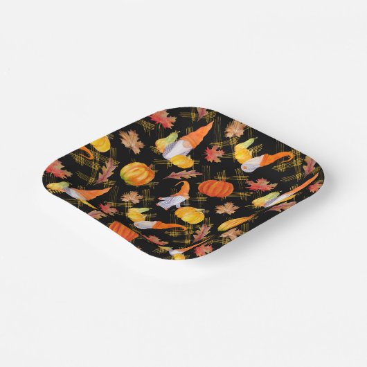 Wasserfarbenfallen, Pumpkins und Blätter Pappteller (Gewinkelt)