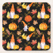 Wasserfarbenfallen, Pumpkins und Blätter Rechteckiger Pappuntersetzer (Vorderseite)