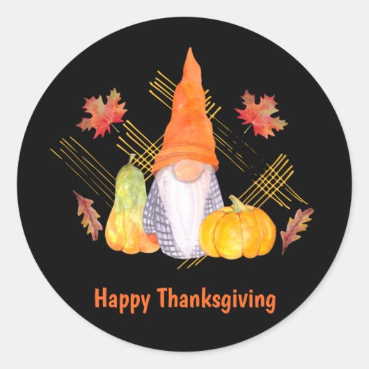 Wasserfarbenfallen, Pumpkins und Blätter Runder Aufkleber (Vorderseite)