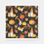 Wasserfarbenfallen, Pumpkins und Blätter Serviette (Vorderseite)