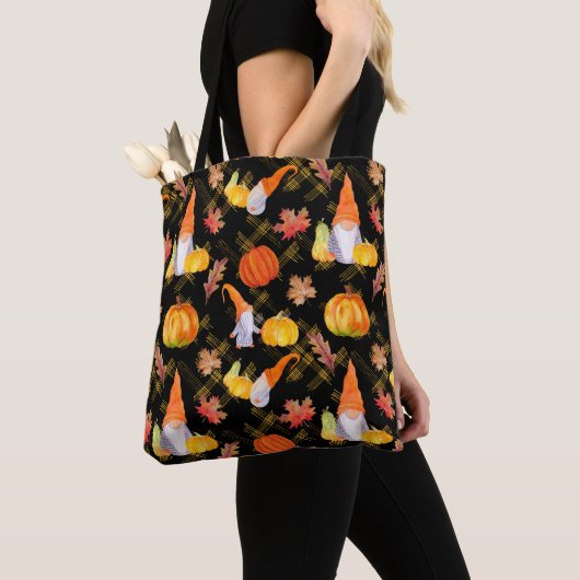 Wasserfarbenfallen, Pumpkins und Blätter Tasche B (Von Nahem)
