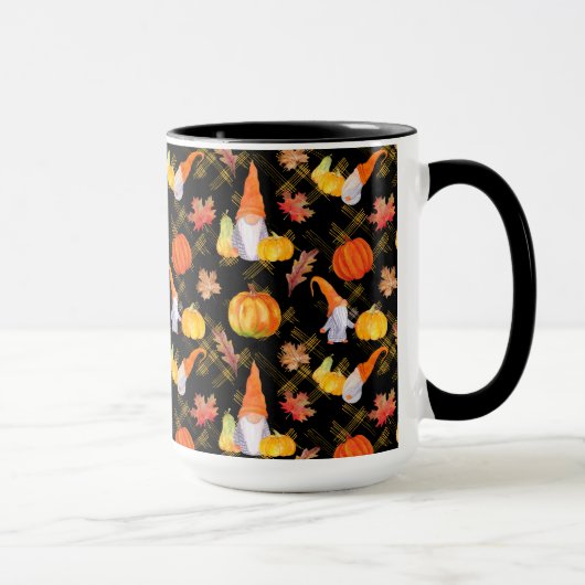 Wasserfarbenfallen, Pumpkins und Blätter Tasse (Rechts)