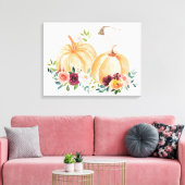 Wasserfarbenfallen Pumpkins und Boho-Blume Leinwanddruck (Insitu (Wohnzimmer))