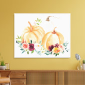 Wasserfarbenfallen Pumpkins und Boho-Blume Leinwanddruck (Insitu (Wohnzimmer))