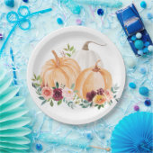 Wasserfarbenfallen Pumpkins und Boho-Blume Pappteller (Party)