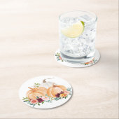 Wasserfarbenfallen Pumpkins und Boho-Blume Runder Pappuntersetzer (Vor Ort)
