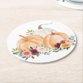Wasserfarbenfallen Pumpkins und Boho-Blume Runder Pappuntersetzer (Angewinkelt)