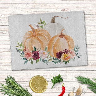 Wasserfarbenfallen Pumpkins und Boho-Blume Schneidebrett