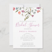 Wasserfarbenfallendes Brautparty von Blume, Lila i Einladung (Vorderseite)