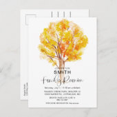 Wasserfarbenfamilie Tree Fall Wiedersehen QR Einla Einladungspostkarte (Vorne/Hinten)