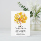 Wasserfarbenfamilie Tree Fall Wiedersehen QR Einla Einladungspostkarte (Stehend Vorderseite)