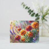 Wasserfarbenfänger und Lavendergarten Postkarte (Stehend Vorderseite)