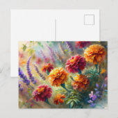 Wasserfarbenfänger und Lavendergarten Postkarte (Vorne/Hinten)