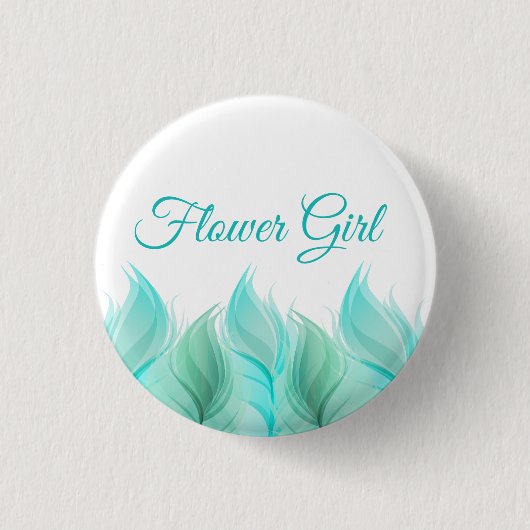 Wasserfarbenfeathers Blumen Girl Button (Vorderseite)