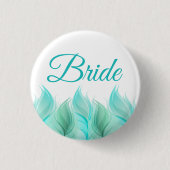 Wasserfarbenfeathers Bride Button (Vorderseite)