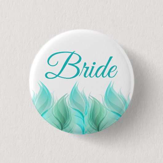 Wasserfarbenfeathers Bride Button (Vorderseite)
