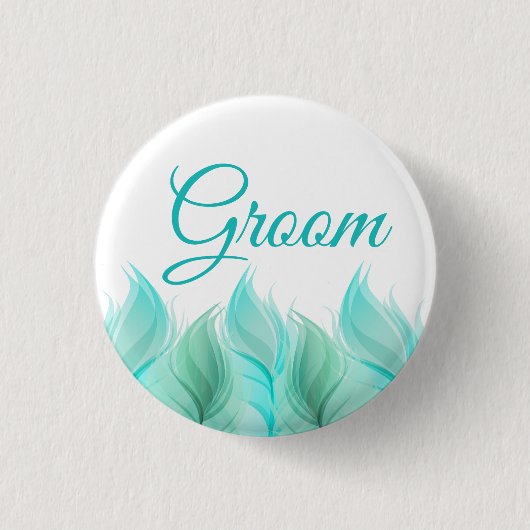 Wasserfarbenfeathers Groom Button (Vorderseite)