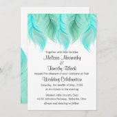 Wasserfarbenfeathers Wedding Einladung (Vorne/Hinten)