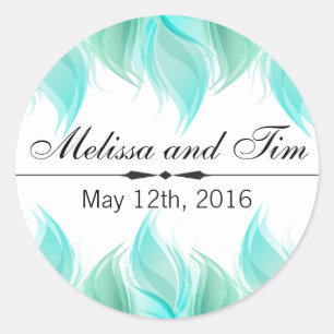 Wasserfarbenfeathers Wedding Runder Aufkleber