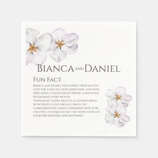 Wasserfarbenfeder blühen Napkins Fun Fakten Serviette (Vorderseite)