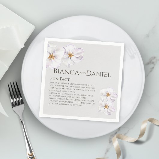 Wasserfarbenfeder blühen Napkins Fun Fakten Serviette