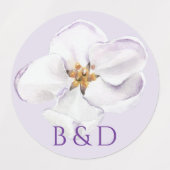 Wasserfarbenfeder der weißen Blume Etiketten (Design 1)