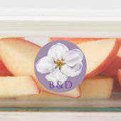 Wasserfarbenfeder der weißen Blume Etiketten (Befestigt)