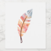 Wasserfarbenfeder Weinetikett (Einzelnes Label)