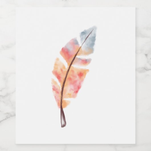 Wasserfarbenfeder Weinetikett (Einzelnes Label)