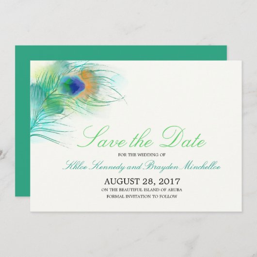 Wasserfarbenfederhalter Save the Date (Vorne/Hinten)