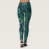 Wasserfarbenfedermuster Leggings (Rückseite)