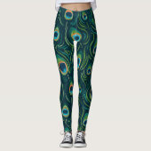 Wasserfarbenfedermuster Leggings (Vorderseite)