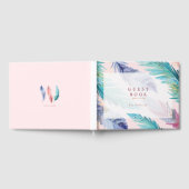 Wasserfarbenfedern Chic Bohemisch Girl Baby Dusche Gästebuch (Voll)