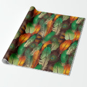 Wasserfarbenfedern Geschenkpapier (Ungerollt)