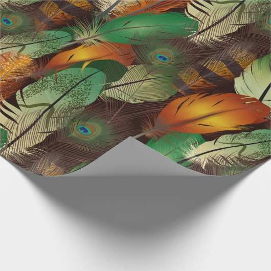 Wasserfarbenfedern Geschenkpapier (Ecke)